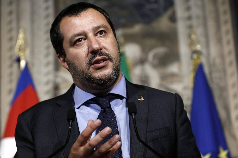 O ministro do Interior da Itália, Matteo Salvini, que também é líder do partido Liga