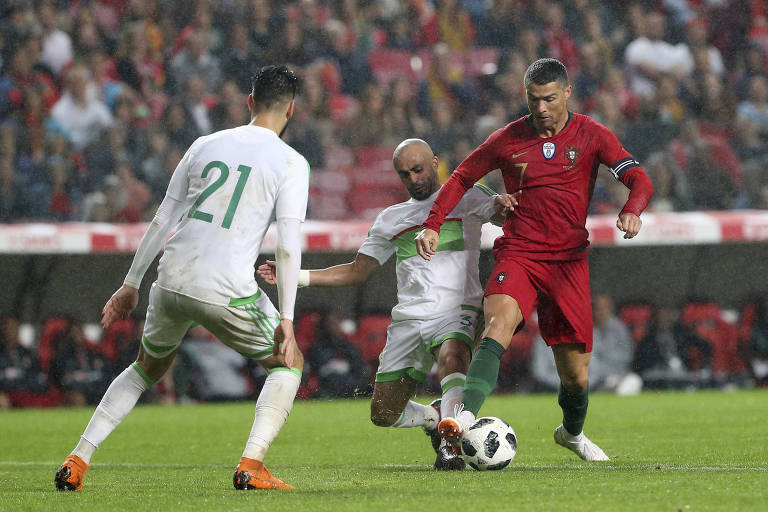 Cristiano Ronaldo durante amistoso de Portugal contra a Argéria, em 7 de junho
