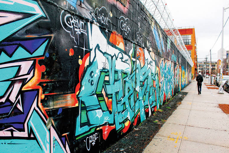 Grafite no Bushwick, bairro do Brooklyn