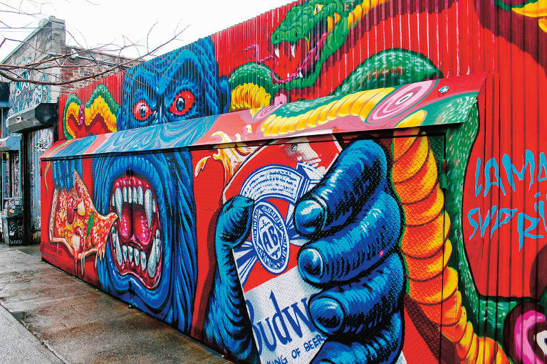 Grafite no Bushwick, bairro do Brooklyn