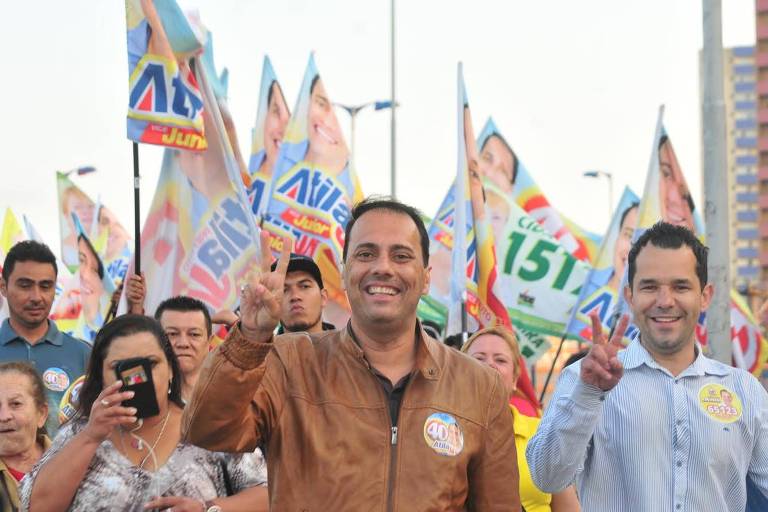 Átila Jacomussi (PSB), durante campanha eleitoral em 2016