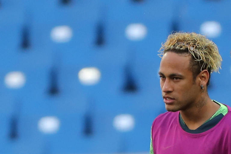 Neymar durante treino da seleção em Rostov-on-Don, Rússia