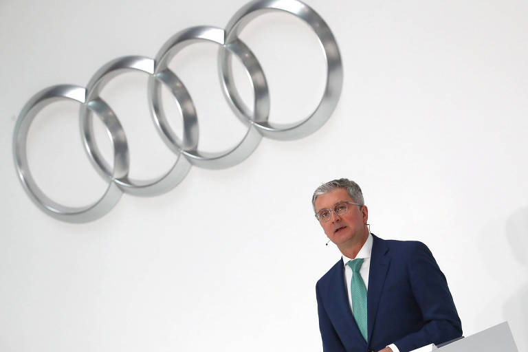Presidente da Audi, Rupert Stadler, fala durante conferÃªncia em Ingolstadt, na Alemanha