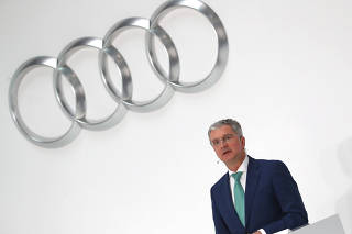 FILE PHOTO: Audi CEO Stadler speaks during the company's annual news conference in Ingolstadt