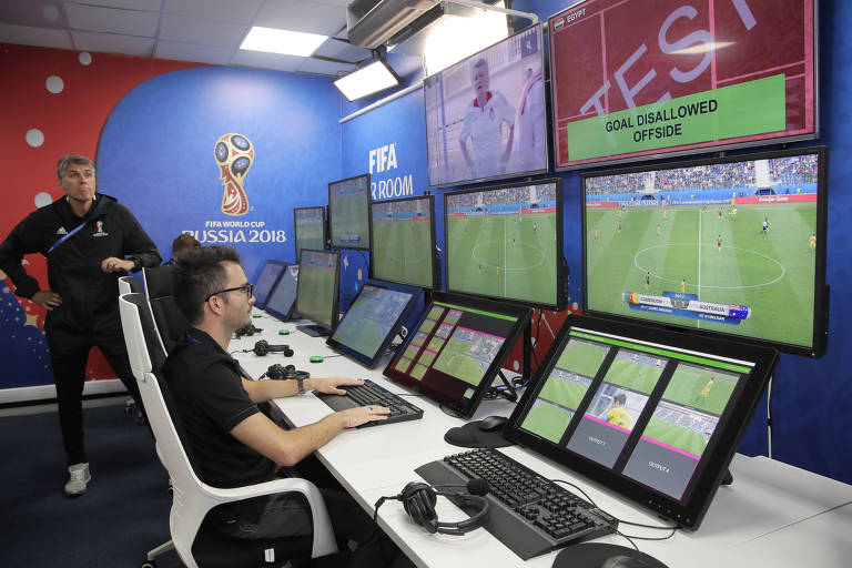 A sala dos árbitros de vídeo da Copa da Rússia