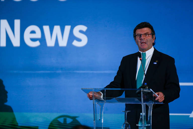 O presidente do TSE, ministro Luiz Fux, durante evento sobre fake news