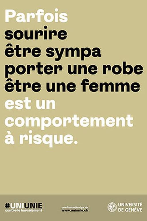 "Às vezes sorrir, ser simpática, usar um vestido e ser mulher é um comportamento de risco."