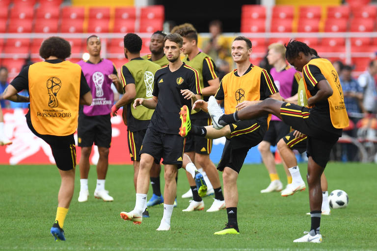 Treino da Bélgica no Estádio Spartak, em Moscou