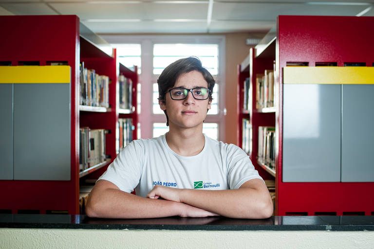 João Pedro Ribeiro Júnior, aluno do colégio Bernoulli, em BH, um dos mais bem colocados no Enem