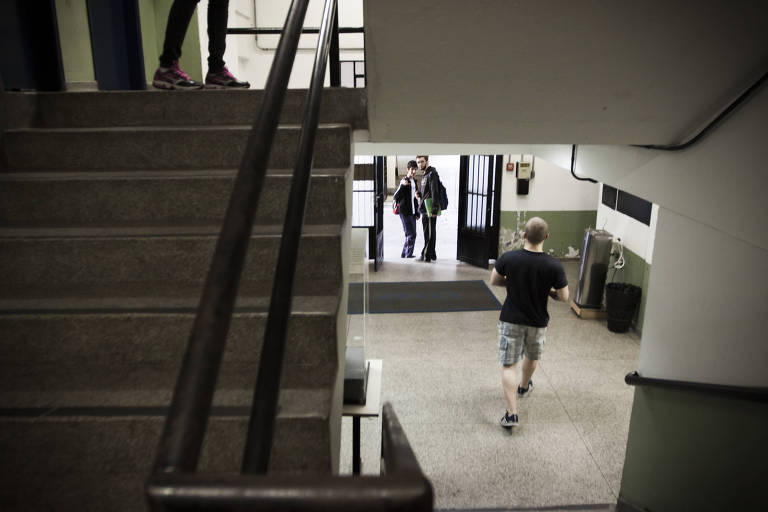 Alunos na Etec/Etesp do Bom Retiro, que teve o melhor resultado no Enem entre as escolas pública