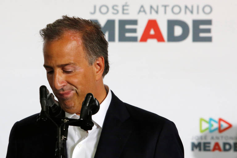 O candidato José Antonio Meade reconhece derrota após divulgação das pesquisas de boca de urna