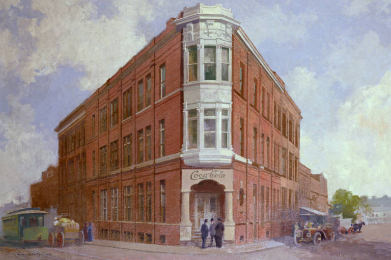 Em 8 de maio de 1886, o Dr. John S. Pemberton concluiu, em sua fábrica (foto), a fórmula do xarope para ser servido com água carbonada. Esse tipo de bebida era muito popular na época e o sabor do produto caiu no gosto. A composição do xarope é um segredo até hoje

