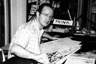 Steve Ditko, an artist who helped create the earliest Spider-Man comics, at Marvel Comics in the 1960s.