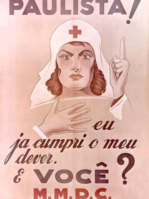 Cartaz chama mulheres paulistas para a Revolução de 1932