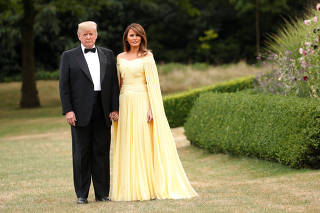 Trumps depart London for Blenheim Palace in Woodstock, Britain