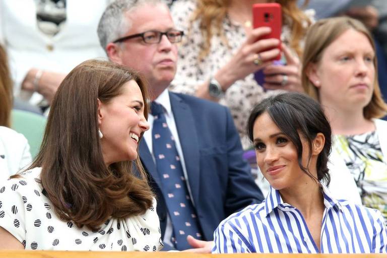 Kate Middleton e Meghan Markle vão juntas à semifinal de tênis em Wimbledon 