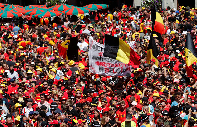 Seleção belga é recebida por multidão na Bélgica 14/02/2019 Esporte