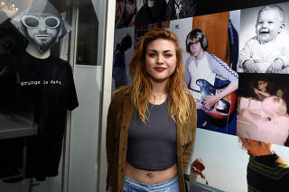 Kurt Cobain's daughter Frances Bean Cobain attends the opening of 'Growing Up Kurt' exhibition featuring personal items of Nirvana frontman Kurt Cobain at the museum of Style Icons in Newbridge