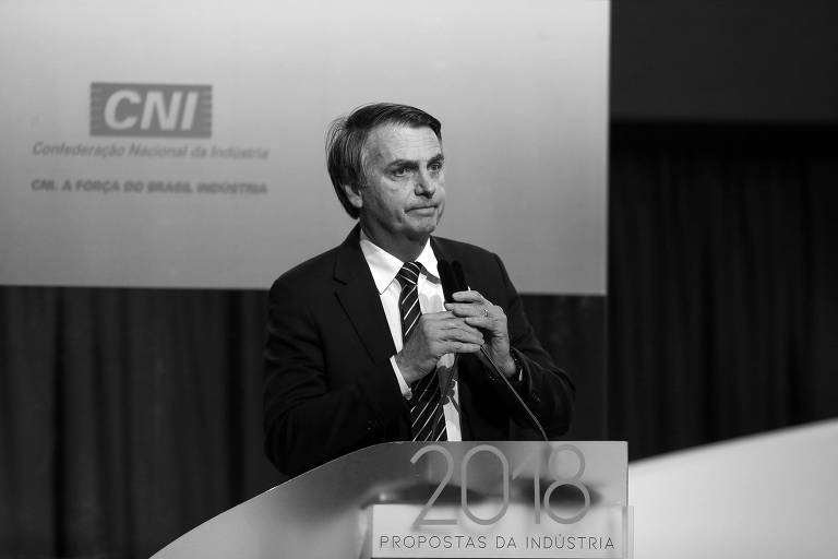 O pré-candidato do PSL à Presidência, Jair Bolsonaro, durante evento da CNI (Confederação Nacional da Indústria), em Brasília 