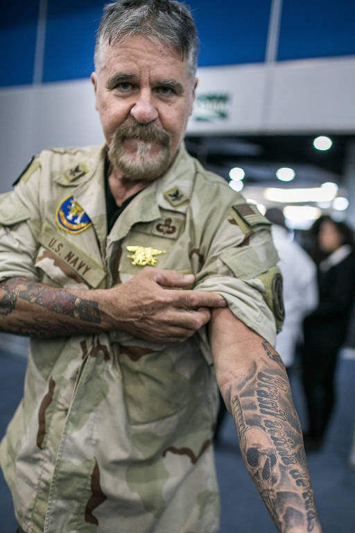 Ricardo Roriz, 60, durante a convenção de Bolsonaro
