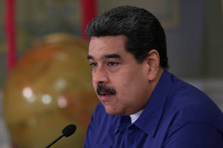 Venezuela's President Nicolas Maduro speaks during a meeting with ministers at Miraflores Palace in Caracas