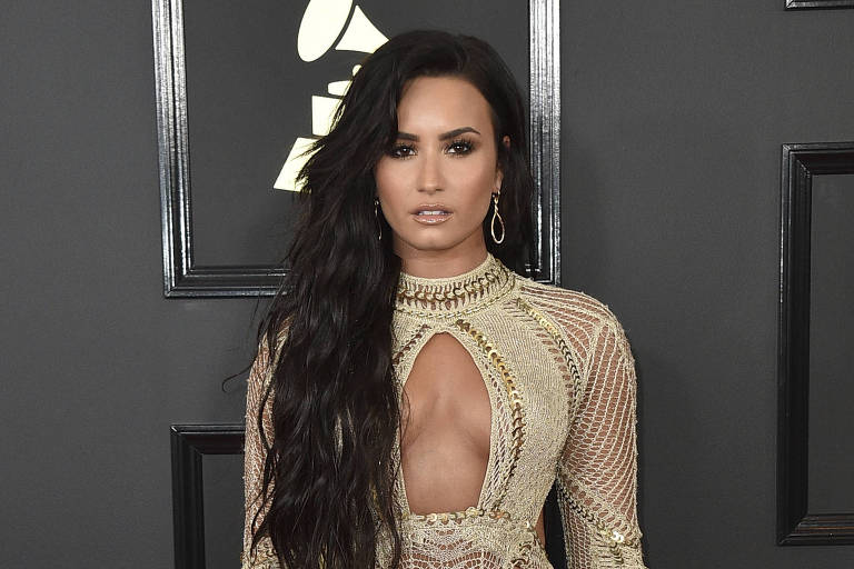 Demi Lovato na 59ª cerimônia do Grammy, em Los Angeles, em 2017