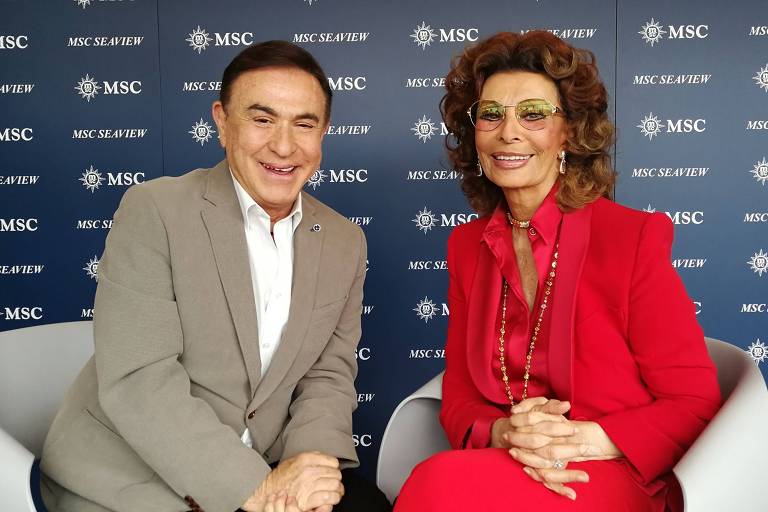 Amaury Jr entrevista a atriz italiana Sophia Loren, em viagem à Itália