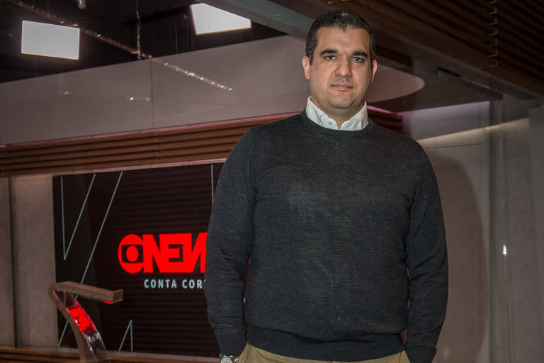 Miguel Athayde, novo diretor do canal, na Inauguração da também nova redação e estúdio da Globonews em São Paulo