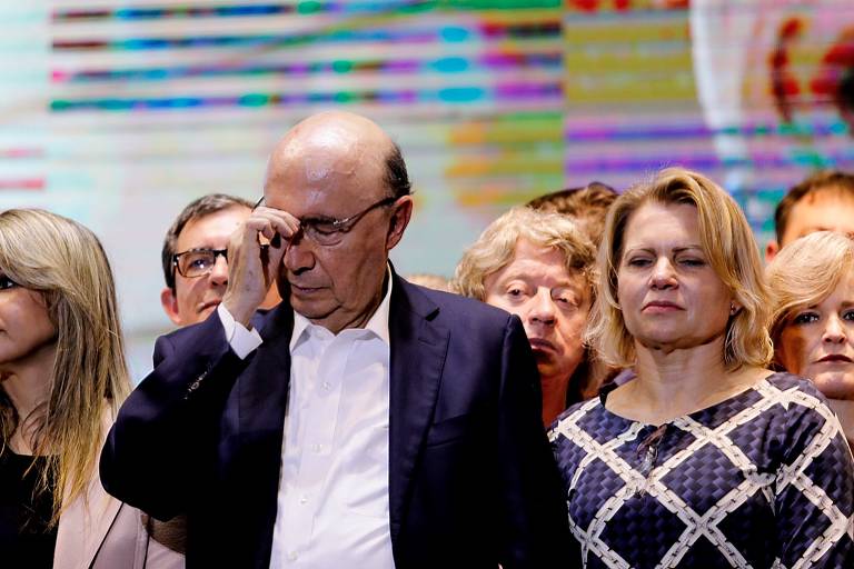 Henrique Meirelles na convenção estadual do MDB que oficializou Paulo Skaf como candidato ao governo de SP