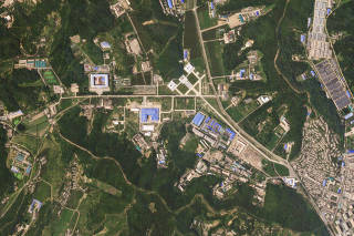 A satellite image shows the Sanumdong missile production site in North Korea