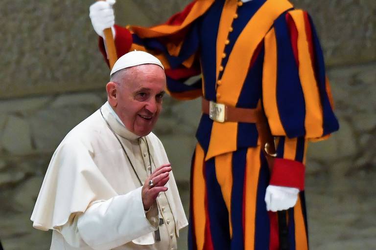 O papa Francisco durante sua audiência semanal no Vaticano, nesta quarta-feira (1º)
