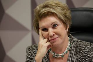 Senator Marta Suplicy gestures during a meeting at Economic Affairs Committee (CAE) of the Brazilian Federal Senate in Brasilia