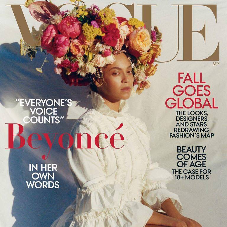 Beyoncé é capa da Vogue em setembro.