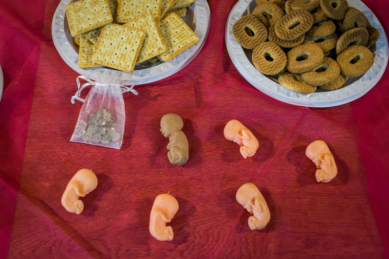 Mesa do coffee break do 1º Congresso Antifeminista do Brasil