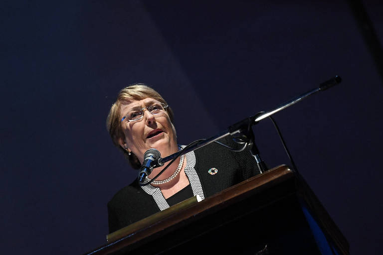 A ex-presidente do Chile, Michelle Bachelet, durante evento em Santiago