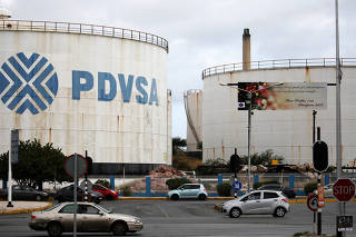 FILE PHOTO:    Logo of Venezuelan oil company PDVSA is seen on a tank at Isla refinery in Willemstad on the island of Curacao