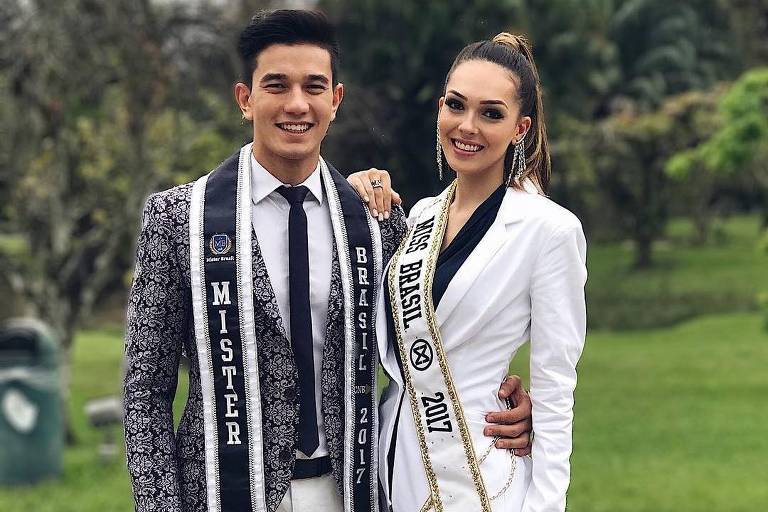 Gabrielle Vilela, 25, Miss Brasil Mundo 2017, ao lado do Mister Brasil 2017