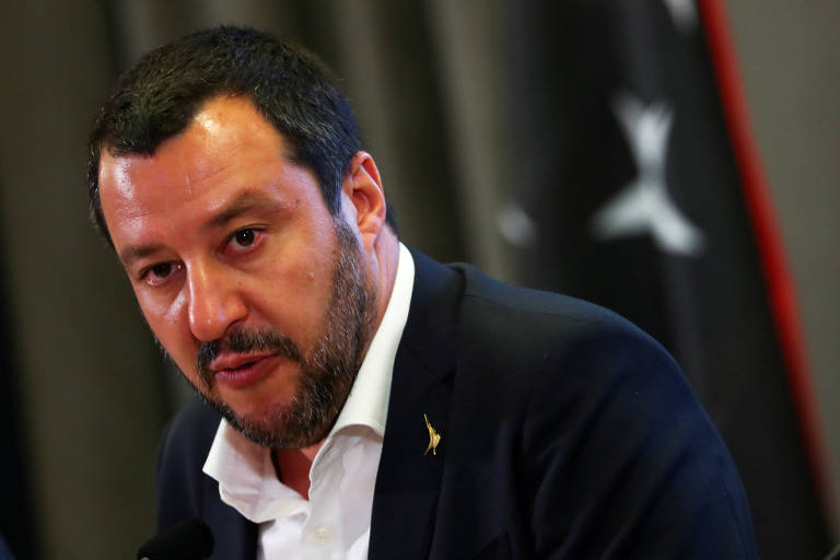 O vice-premiê e ministro do Interior da Itália, Matteo Salvini, que é líder da Liga, partido de extrema direita anti-imigração