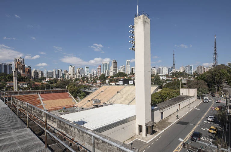 Vista do estádio do Pacaembu, na zona central da cidade de São Paulo