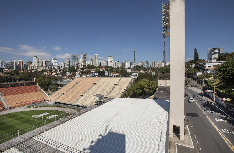 Vista do estádio do Pacaembu, na zona central da cidade de São Paulo
