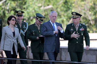 U.S. Secretary of Defence James Mattis visits the Monument to the Dead of World War II in Rio de Janeiro