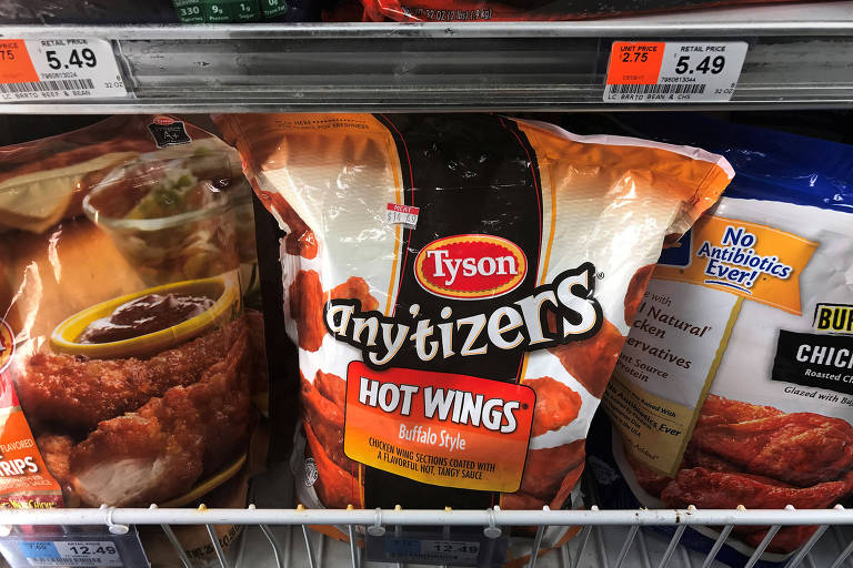 Asas de frango congeladas da Tyson Foods à venda em estabelecimento de Manhattan, em Nova York