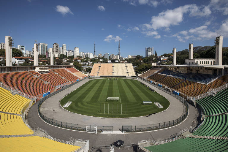 Vista geral do estádio do Pacaembu