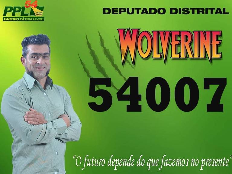 Candidato Wolverine, que é dono de uma academia em Planaltina, no Distrito Federal