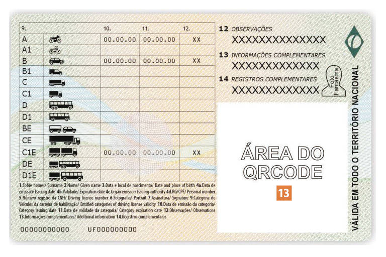 13) QR Code - Código digital que pode ser lido por câmeras de smartphones. Reúne informações do motorista
