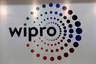FILE PHOTO: The logo of Wipro is seen inside the company's headquarters in Bengaluru