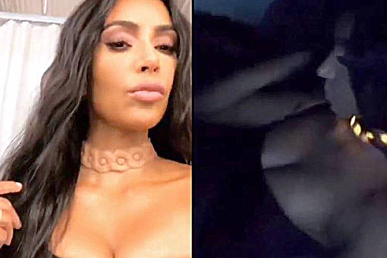 Kim Kardashian mostrou no Instagram com um estranho adereço: um colar plantado no seu pescoço, com formato alienígena