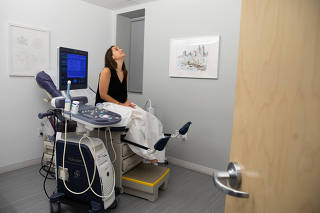 Jennifer Lannon attends an appointment at Ensure Fertility for monitoring before having her eggs frozen, in New York.