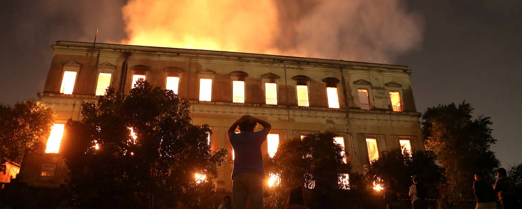 Incêndio no Museu Nacional, no Rio, em setembro do ano passado