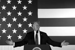 Trump speaks at a fundraiser in Fargo, North Dakota